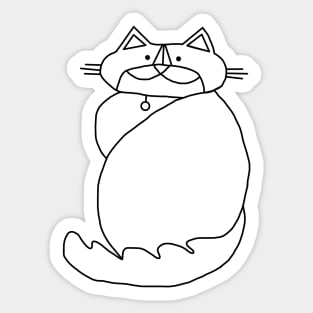 Kevin the Cat Black Line Drawing Sticker